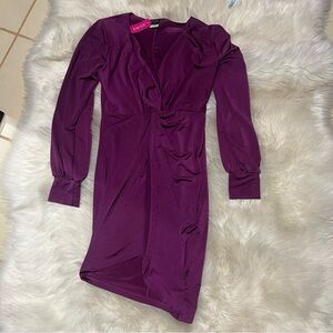 New Agaci magenta crossover dress size M